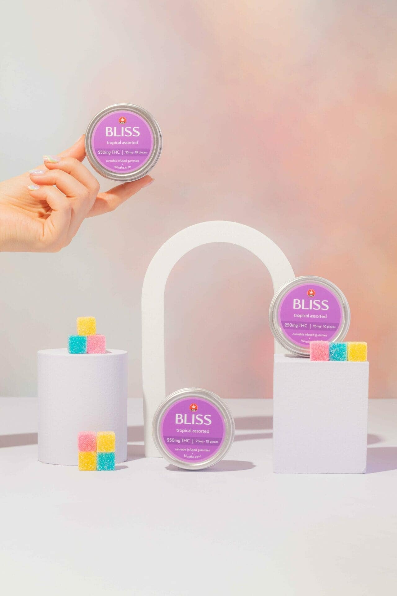 BLISS - TROPICAL ASSORTED - PREMIUM INFUSED GUMMIES - 250MG THC - Image 2