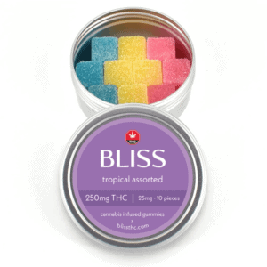 BLISS - TROPICAL ASSORTED - PREMIUM INFUSED GUMMIES - 250MG THC