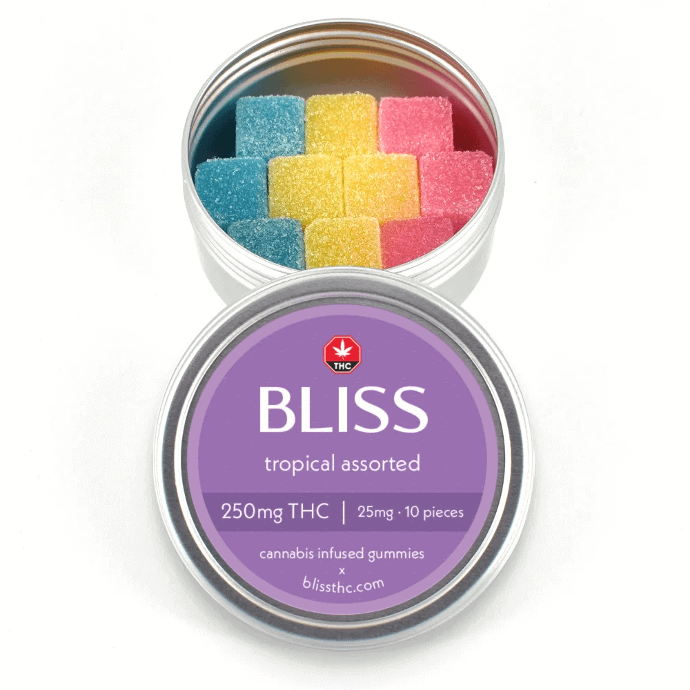BLISS - TROPICAL ASSORTED - PREMIUM INFUSED GUMMIES - 250MG THC