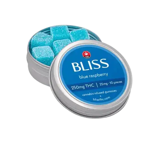 BLISS - BLUE RASPBERRY - PREMIUM INFUSED GUMMIES - 250MG THC