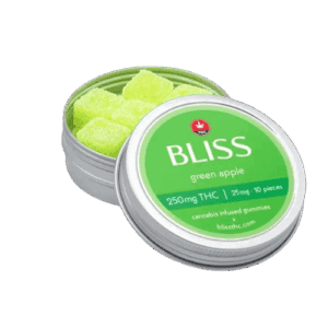 BLISS - GREEN APPLE - PREMIUM INFUSED GUMMIES - 250MG THC