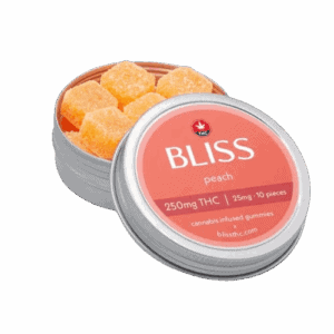 BLISS - PEACH - PREMIUM INFUSED GUMMIES - 250MG THC