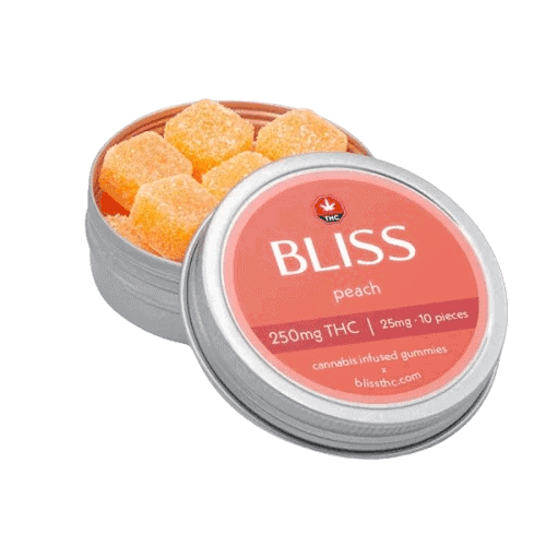 BLISS - PEACH - PREMIUM INFUSED GUMMIES - 250MG THC