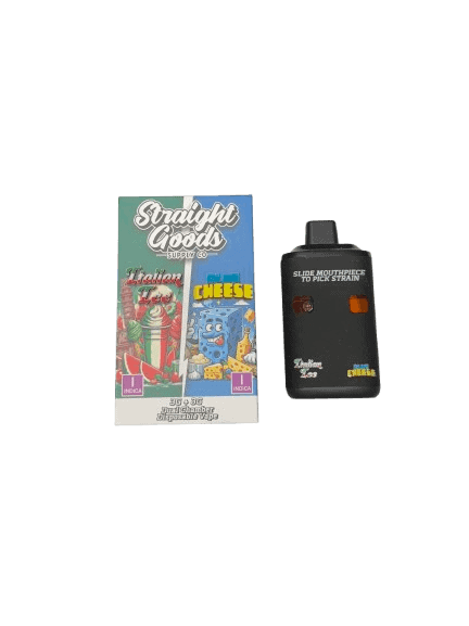 STRAIGHT GOODS 6 GRAM DUEL CHAMBER DISPOSABLE VAPE PEN - ITALIAN ICE X BLUE CHEESE