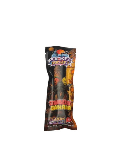 SLAPS POCKET ROCKETS - 2 GRAM LIVE RESIN DISPOSABLE VAPE PEN - STRAWBERRY BANANA