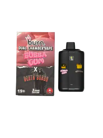 BURN LIFESTYLE CO - 6 GRAM DUAL CHAMBER DISPOSABLE VAPE - BUBBA GUM + DEATH BUBBA