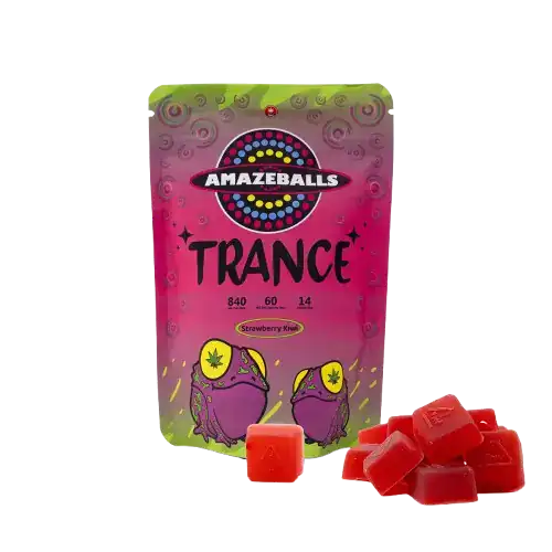 AMAZEBALLS TRANCE GUMMIES - 840MG THC - STRAWBERRY KIWI