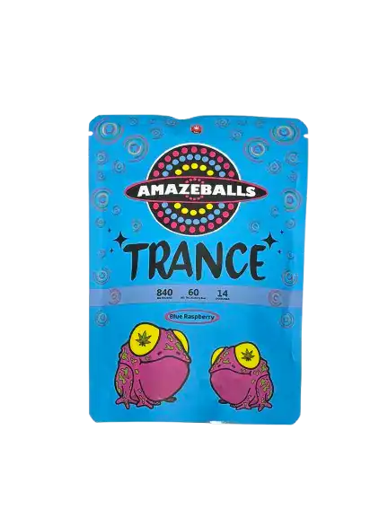 AMAZEBALLS TRANCE GUMMIES - 840MG THC - BLUE RASPBERRY