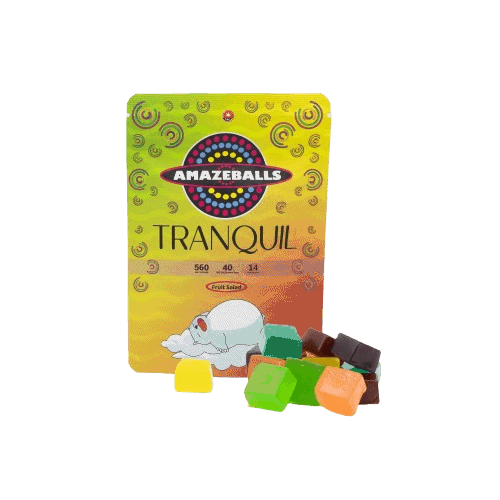 AMAZEBALLS - TRANQUIL 560MG THC GUMMIES - BLUE RASPBERRY