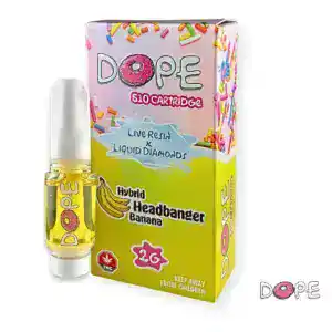 DOPE - LIVE RESIN + LIQUID DIAMONDS VAPE CART (2 GRAMS) - HEADBANGER BANANA