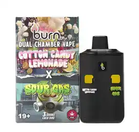 BURN LIFESTYLE CO - 6 GRAM DUAL CHAMBER DISPOSABLE VAPE - COTTON CANDY LEMONADE X SOUR GAS