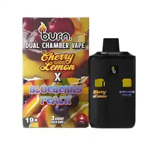 BURN LIFESTYLE CO - 6 GRAM DUAL CHAMBER DISPOSABLE VAPE - CHERRY LEMON X BLUEBERRY PEACH