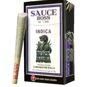 SAUCE BOSS - LIVE RESIN/LIQUID DIAMOND INFUSED PREROLLS - BLACK MAMBA