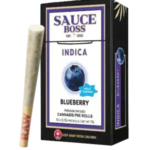 SAUCE BOSS - LIVE RESIN/LIQUID DIAMOND INFUSED PREROLLS - BLUEBERRY