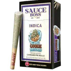 SAUCE BOSS - LIVE RESIN/LIQUID DIAMOND INFUSED PREROLLS - COOKIE BLIZZARD