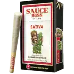 SAUCE BOSS - LIVE RESIN/LIQUID DIAMOND INFUSED PREROLLS - GREEN CRACK