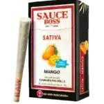 SAUCE BOSS - LIVE RESIN/LIQUID DIAMOND INFUSED PREROLLS - MANGO