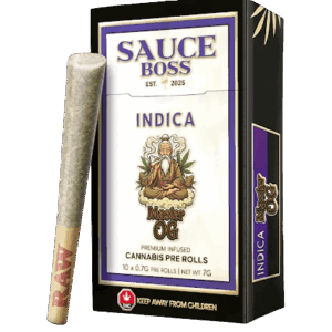 SAUCE BOSS - LIVE RESIN/LIQUID DIAMOND INFUSED PREROLLS - MASTER OG
