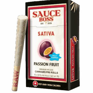 SAUCE BOSS - LIVE RESIN/LIQUID DIAMOND INFUSED PREROLLS - PASSION FRUIT