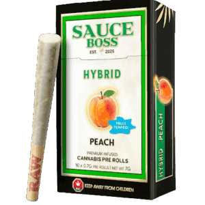 SAUCE BOSS - LIVE RESIN/LIQUID DIAMOND INFUSED PREROLLS - PEACH