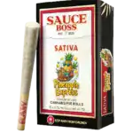 SAUCE BOSS - LIVE RESIN/LIQUID DIAMOND INFUSED PREROLLS - PINEAPPLE EXPRESS