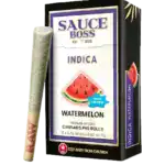 SAUCE BOSS - LIVE RESIN/LIQUID DIAMOND INFUSED PREROLLS - WATERMELON