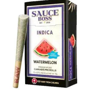 SAUCE BOSS - LIVE RESIN/LIQUID DIAMOND INFUSED PREROLLS - WATERMELON